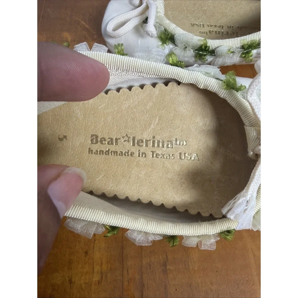 Bear Lerinia Baby Ballet Shoes Newborn Leather‎ Handmade USA Christening